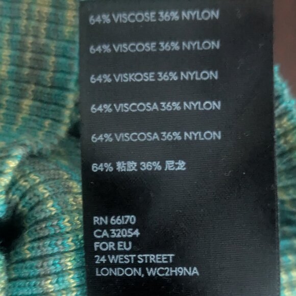 Anthropologie Zuzu Space-Dyed Green Ribbed Knit Sweater Tee Size Small - Picture 6 of 7